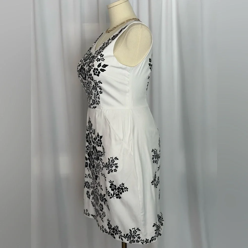 London Times V-Neck Sleeveless Floral Print Dress (1008)